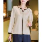 ショッピングDays tシャツ 「裏側起毛であったか」配色使いキーネックトップス レディース