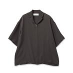 シャツ ブラウス メンズ 24-SS-035 / Double Satin Mini Tailored Zip Short Sleeve Shirt