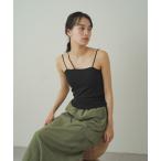 キャミソール 「earthy_」カップ付3ストラップキャミソール