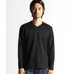 tシャツ ボックスミニワッフル長袖Vネックカットソー メンズ