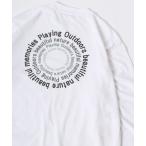 tシャツ Tシャツ メンズ 2024SS LOGOS/ロゴス サークルメッセージバックプリント ワンポイント刺繍ロンT レディース メンズ 長袖Tシャ