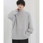 セーター ニット サイドスリットモックネックオーバーニット メンズ レディース