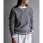 ニット セーター バック切替 FOX混 Vネック ニットプルオーバー レディース