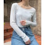 tシャツ 「shay/シェイ」(セットアイテム)シアーワッフルロンT×カップ付キャミ レディース