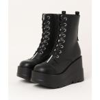 ショッピングウェッジソール ブーツ 「厚底」ボリュームウェッジソールセンタージップブーツ　7086「Parade」 レディース