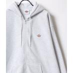パーカー Dickies/ディッキーズ 別注 オーバーサイズ 裏起毛 ミニロゴワッペン ワンポイント刺繍 スウェット ジップアップパーカー/長袖 トッ