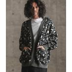 カーディガン mcg3393- Leopard pattern double Jacquard used like processing minima