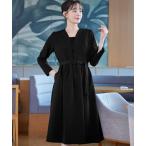 ショッピングミモレ丈 ワンピース ナローVネックワンピース