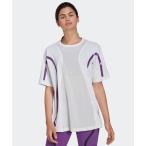 ショッピングパープル 「adidas by Stella McCartney」 半袖Tシャツ MEDIUM ホワイト×パープル レディース