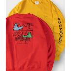 トレーナー スウェット 「90」「Mark Gonzales / マーク ゴンザレス」別注 ハートモチーフ バックプリント 裏起毛 スウェット ユニセ