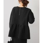 ニット 「Du noir」スポンディッシュペプラムパールプルオーバー レディース