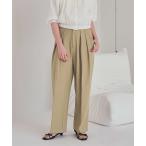 スラックス パンツ インタックセンタープレスワイドパンツ レディース