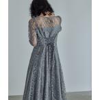 ドレス シャイニーエンブロイダリーレースドレス パーティードレス 結婚式 同窓会 同窓会 お呼ばれワンピース