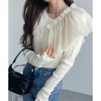 つけ襟 付け襟 マルチウェイチュールフリルカラービスチェ