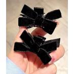 ヘアクリップ 「float」ベロア リボ