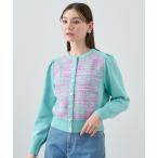 カーディガン ツイードドッキングジャケット カーディガン レディース