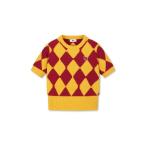 ニット セーター WOMENS アーガイル半袖ニットセーター レディース