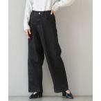 ジーンズ デニム デニムパンツ ウエストボタン ワイドストレートデニム レディース