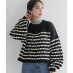 カーディガン バルーンスリーブクルーネックニットカーディガン レディース