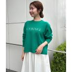 ニット セーター スウェットライクロゴニット レディース