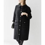 ワンピース SHIPS any_ ツイード ポイント カラー ワンピース ジャケット「NAVY BLUE」