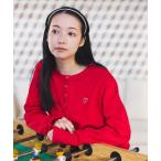 カーディガン ワンポイント ハート刺繍 コンパクトカーディガン レディース