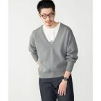 セーター ニット SHIPS_ ダブルフェイス コットンカシミヤ Vネック 長袖 ニット メンズ