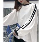 tシャツ サイドライン ロンT レディース