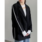 ジャケット テーラードジャケット ソフトツイルラインデザインオーバーサイズジャケット レディース