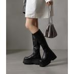 ブーツ LOVEHUNTER ボリュームストレッチ スクエアロングブーツ レディース