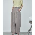 パンツ スラックス メタルビーズドットタックスラックス レディース