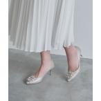 パンプス ビジューバックルパンプス