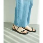 サンダル スキニーストラップフラットサンダル レディース