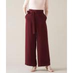パンツ ベルト付きワイドパンツ レディース
