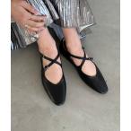 パンプス metallic cross strap pumps/メタリッククロスストラップ ポインテッドトゥパンプス
