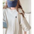 tシャツ プラスワンでトレンド感UP。綿100%胸刺繍リバーシブルTシャツ レディース メンズ