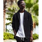 カーディガン 1PIU1UGUALE3 RELAX(ウノピゥウノウグァーレトレ リラックス)ワッフル生地 ショールカラー ワッフルカーディガン (伸縮