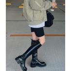 パンツ ハーフリブレギンス(chiica select)/ バイカーパンツ レギンスパンツ スパッツ リブパンツ レイヤードパンツ レディース