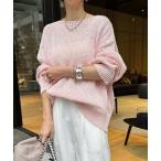 ニット セーター コットンローゲージプルオーバー レディース