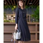 ワンピース パールボタンプリーツワンピース