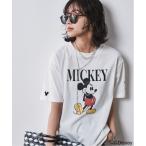 レディース tシャツ Tシャツ 大きいサイズ /ディズニー ミッキーマウス/綿100％手書き風プリントＴシャツ シックスタイル