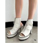 ブーツ フロントZIPタンクソールショートブーツ レディース