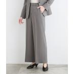 スラックス パンツ 「洗える/UVケア/SETUP可能」ウール調ワイドパンツ レディース