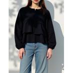 ブルゾン アウター ふくれジャガードフリルブルゾン レディース