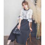 ワンピース パーティードレス 二次会 Aライン フラワーレース 七分袖 ベルスリーブ リボン 切り替え フレア ロングドレス 結婚式 大きいサイズ 2