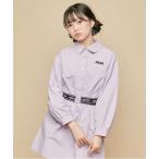 ブラウス シャツ 「セットアップ対応」ジャガードロゴゴムショートシャツ キッズ 子供服 女の子