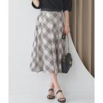 スカート 「洗える」ツートーンシアーチェック スカート