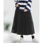 スカート リネンコットンステッチプリーツスカート