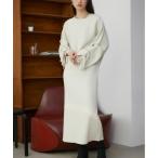 ワンピース レイヤードセットドローストリングニットワンピース