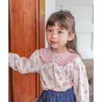 tシャツ Biquette Club リボン襟花柄長袖Ｔシャツ キッズ 子供服 女の子